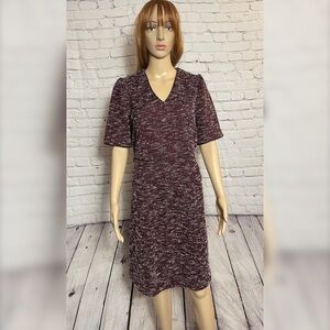 New Ann Taylor Puff Sleeve V-Neck Purple Dress Size 10